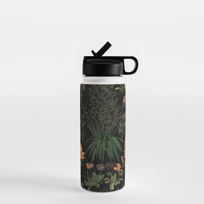 Exotic Midnight Floral Garden Water Bottle Gallery Image 1