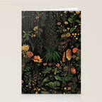 Exotic Midnight Floral Garden Stationery Card Gallery Image 2