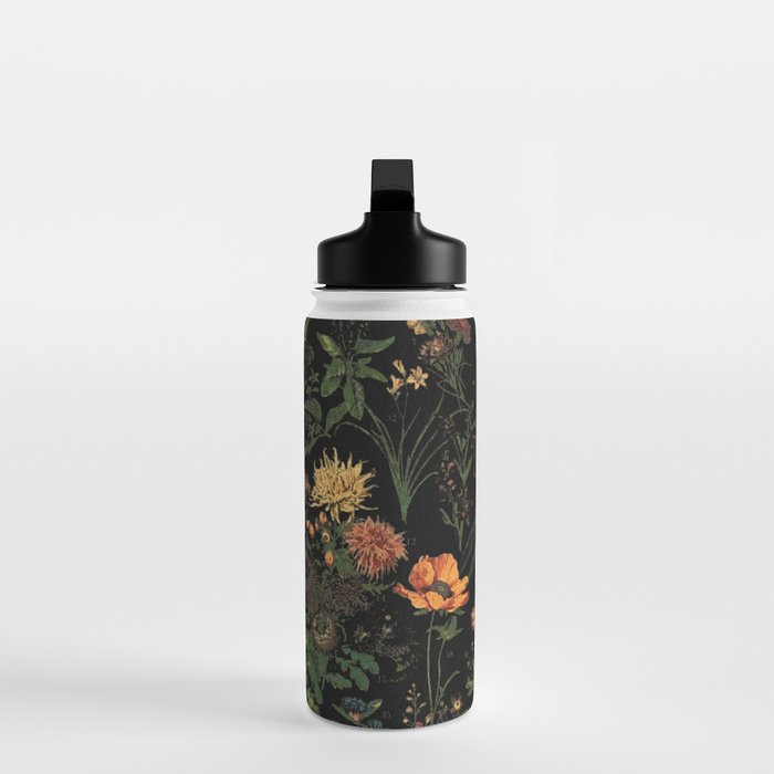 Exotic Midnight Floral Garden Water Bottle Gallery Image 3
