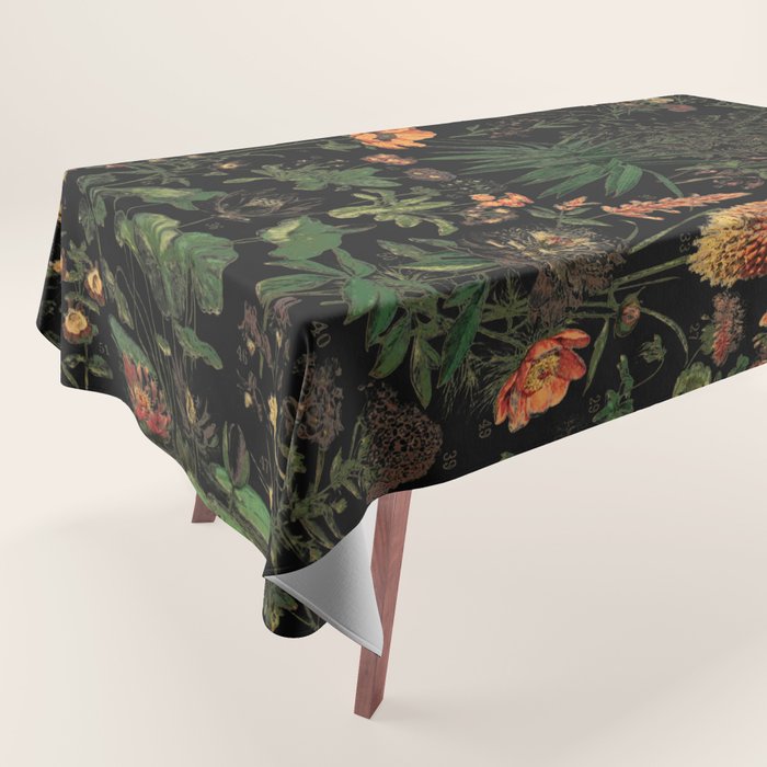 Exotic Midnight Floral Garden Tablecloth Gallery Image 1