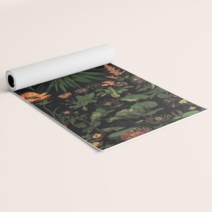 Exotic Midnight Floral Garden Yoga Mat Gallery Image 2