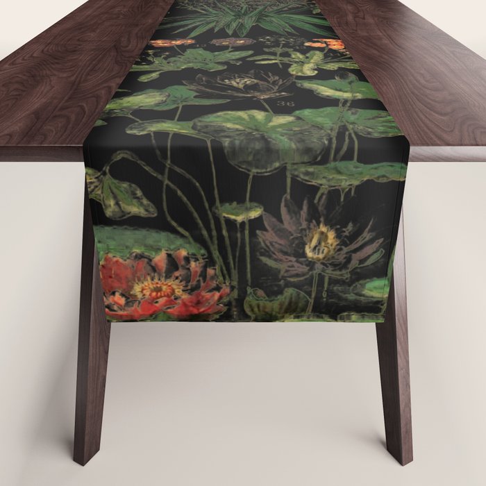 Exotic Midnight Floral Garden Table Runner Gallery Image 1