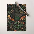 Exotic Midnight Floral Garden Wrapping Paper Gallery Image 1