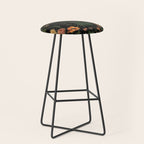 Exotic Midnight Floral Garden Stool Gallery Image 1