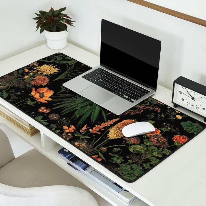 Exotic Midnight Floral Garden Desk Mat Gallery Image 2