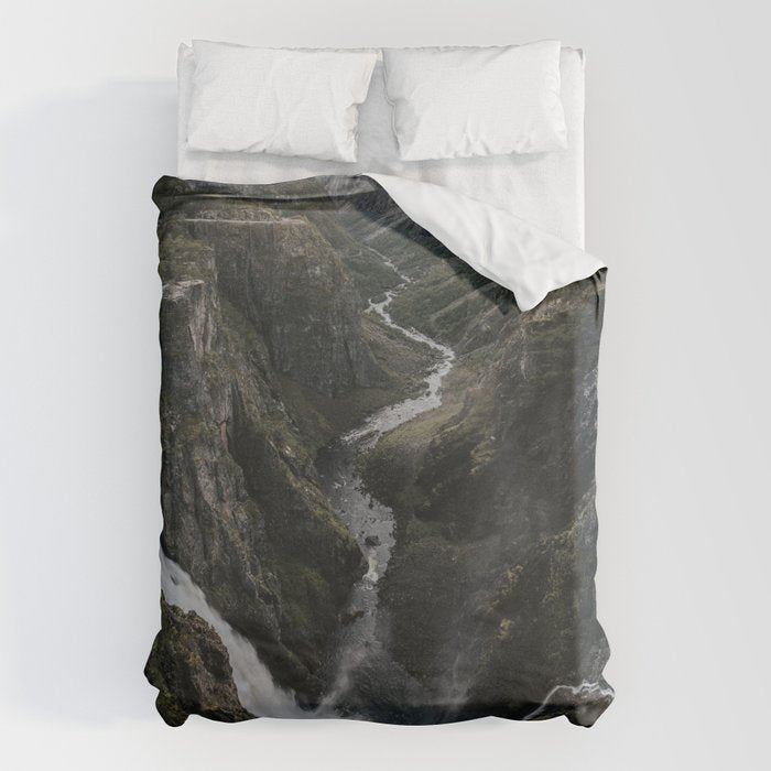 Voringsfossen Waterfall - Landscape and Nature Photography Duvet Cover Gallery Image 6