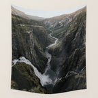 Voringsfossen Waterfall - Landscape and Nature Photography Wall Tapestry Gallery Image 4