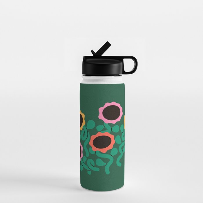 Colorful Abstract Sunflowers Water Bottle Gallery Image 1