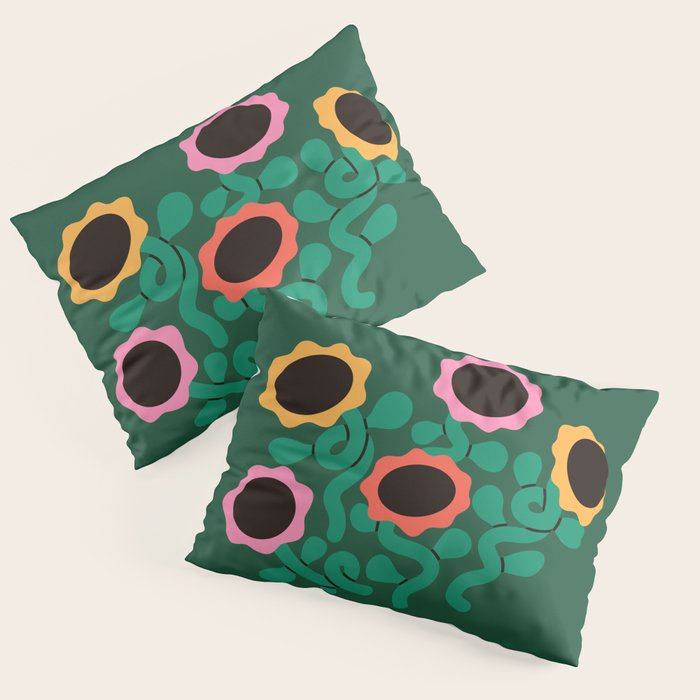 Colorful Abstract Sunflowers Pillow Sham Gallery Image 3