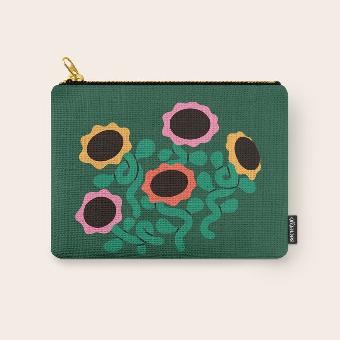 Colorful Abstract Sunflowers Carry All Pouch Gallery Image 1