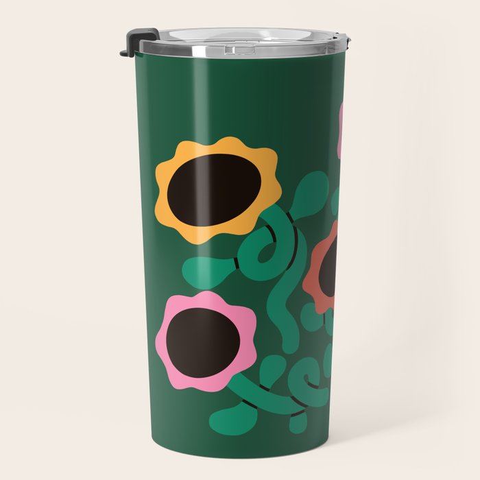 Colorful Abstract Sunflowers Travel Mug Gallery Image 3