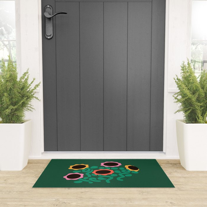 Colorful Abstract Sunflowers Welcome Mat Gallery Image 3