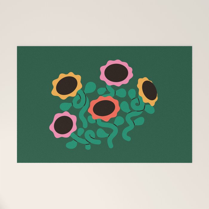 Colorful Abstract Sunflowers Welcome Mat Gallery Image 1