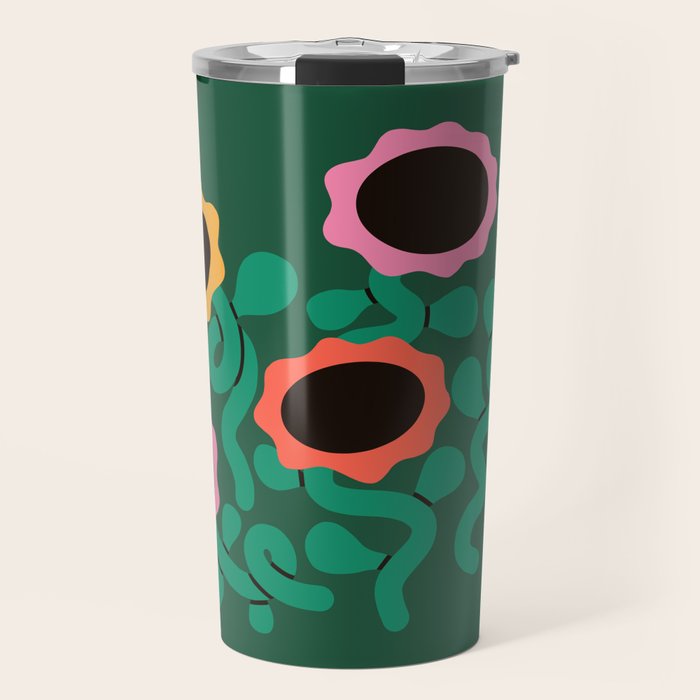 Colorful Abstract Sunflowers Travel Mug Gallery Image 1
