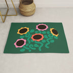 Colorful Abstract Sunflowers Rug Gallery Image 1
