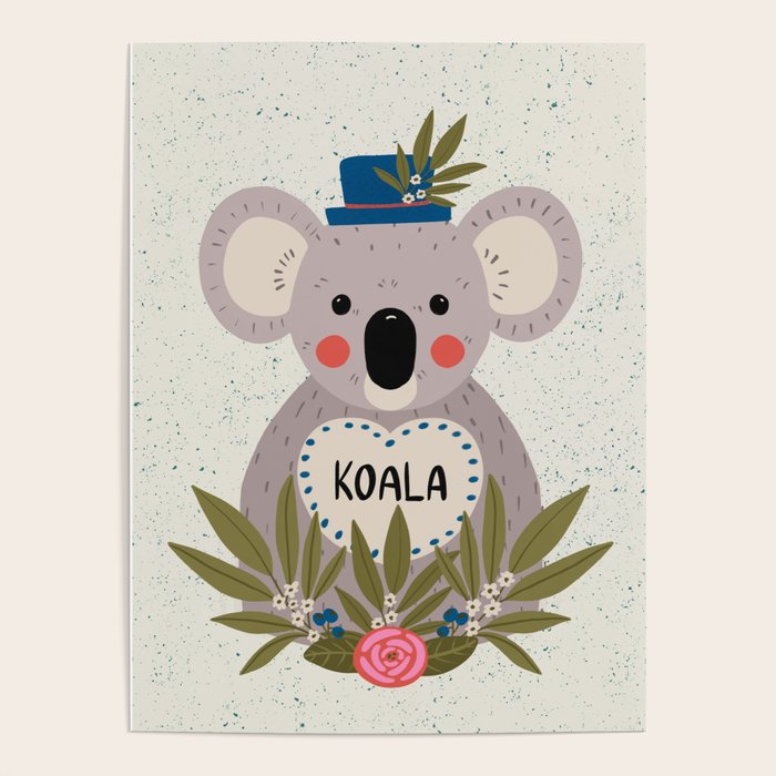 Koala with hat  Poster Gallery Image 4