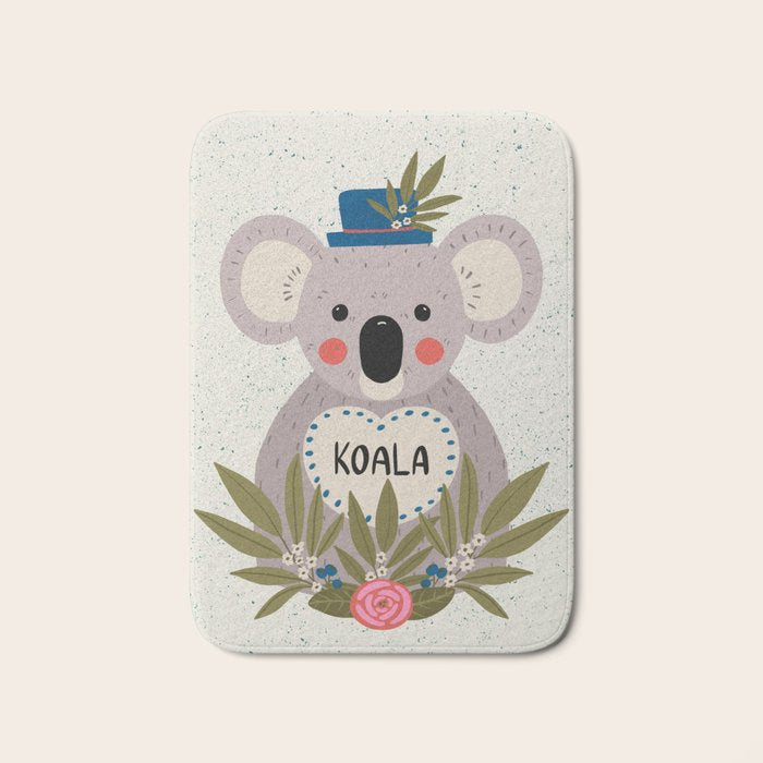 Koala with hat  Bath Mat Gallery Image 1