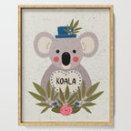 Koala with hat  Serving Tray Gallery Image 1