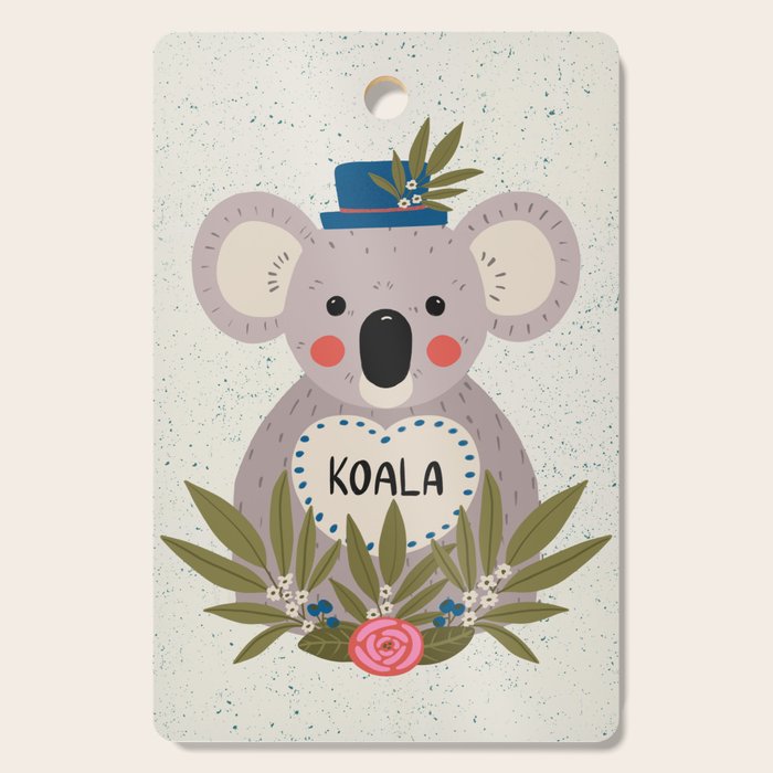 Koala with hat  Cutting Board Gallery Image 1