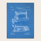 Sewing Machine Patent - Seamstress Craft Sewing Room Art - Blueprint Notebook Gallery Image 4