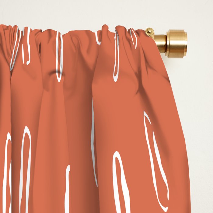 Boho, Raindrops Pattern in Terracotta Window Curtain Gallery Image 2