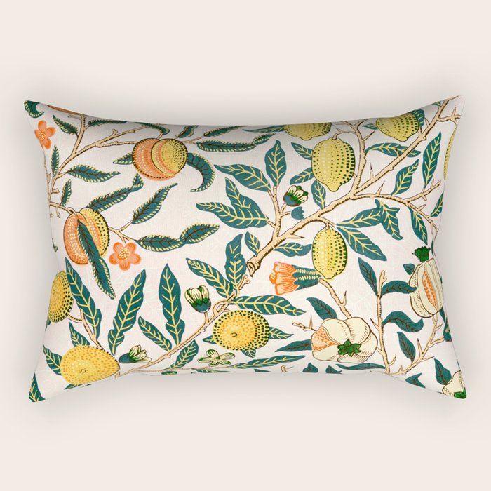 Lemon tree pattern vintage William Morris print Rectangular Pillow Gallery Image 2