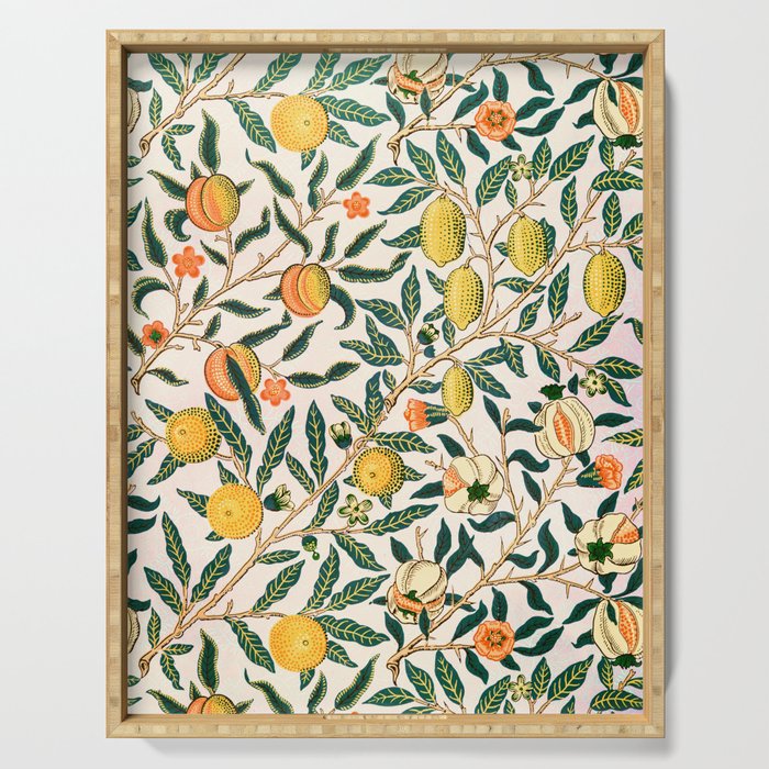 Lemon tree pattern vintage William Morris print Serving Tray Gallery Image 1