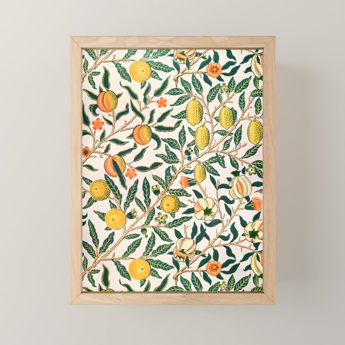 Lemon tree pattern vintage William Morris print Mini Art Print Gallery Image 1