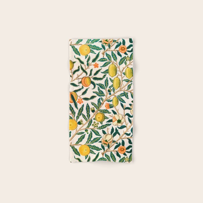 Lemon tree pattern vintage William Morris print Bath Towel Gallery Image 1