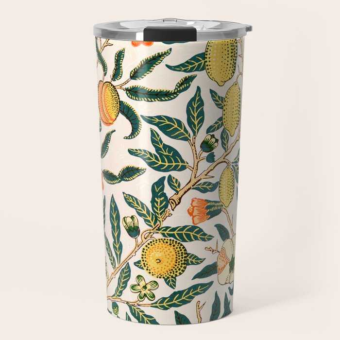Lemon tree pattern vintage William Morris print Travel Mug Gallery Image 1