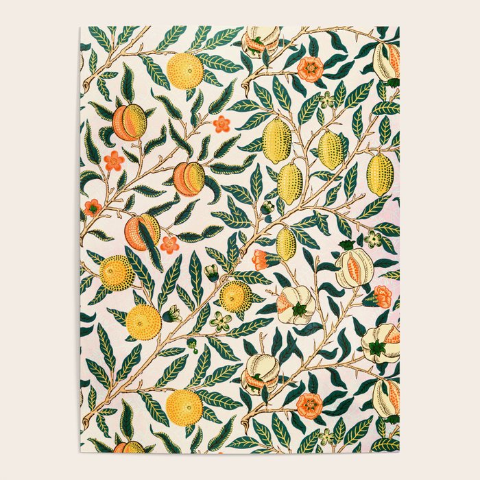 Lemon tree pattern vintage William Morris print Poster Gallery Image 4