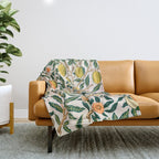 Lemon tree pattern vintage William Morris print Throw Blanket Gallery Image 1