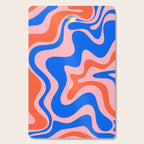Retro Liquid Swirl Abstract Pattern in Pink, Red-Orange, and Bright Blue Cutting Board Gallery Image 1