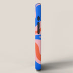 Retro Liquid Swirl Abstract Pattern in Pink, Red-Orange, and Bright Blue iPhone Case Gallery Image 2