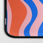 Retro Liquid Swirl Abstract Pattern in Pink, Red-Orange, and Bright Blue Laptop Sleeve Gallery Image 3