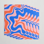 Retro Liquid Swirl Abstract Pattern in Pink, Red-Orange, and Bright Blue Wrapping Paper Gallery Image 3