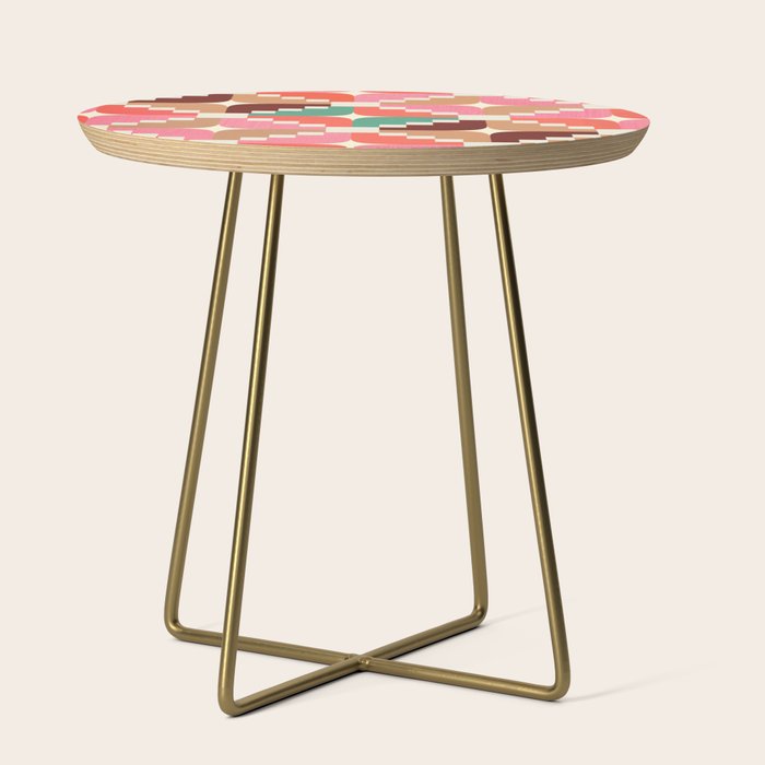 Winter Retro Quilt Pattern Side Table Gallery Image 1