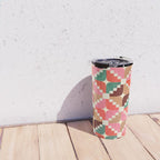 Winter Retro Quilt Pattern Travel Mug Gallery Image 4