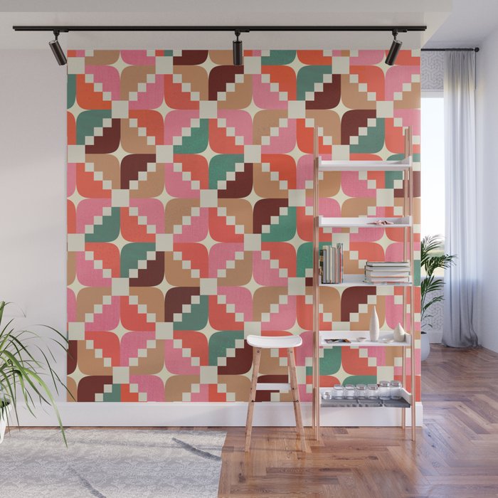 Winter Retro Quilt Pattern Wall Mural Gallery Image 1
