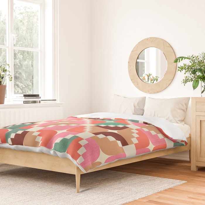 Winter Retro Quilt Pattern Duvet Cover Gallery Image 2