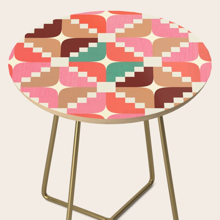 Winter Retro Quilt Pattern Side Table Gallery Image 2