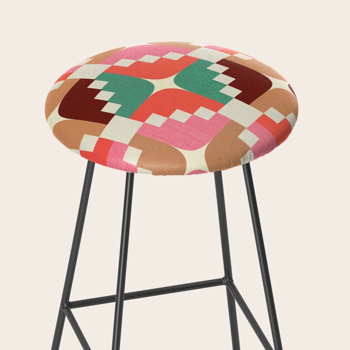 Winter Retro Quilt Pattern Stool Gallery Image 2