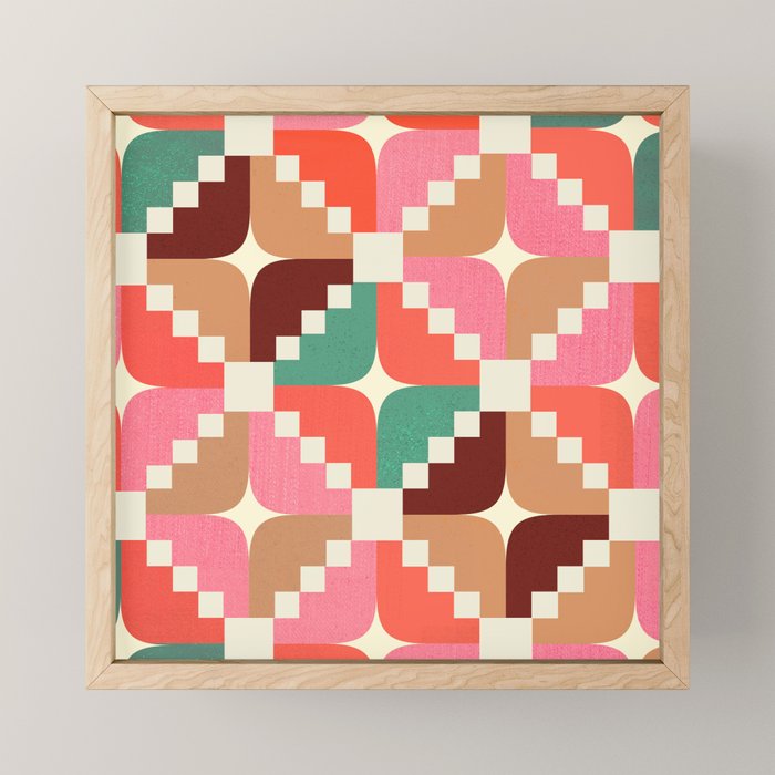 Winter Retro Quilt Pattern Mini Art Print Gallery Image 1