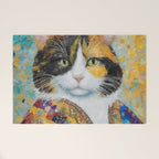 Gustav Klimt Style Calico Cat with Elegant Designer Jacket Welcome Mat Gallery Image 1