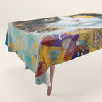 Gustav Klimt Style Calico Cat with Elegant Designer Jacket Tablecloth Gallery Image 1