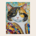 Gustav Klimt Style Calico Cat with Elegant Designer Jacket Poster Gallery Image 4