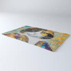 Gustav Klimt Style Calico Cat with Elegant Designer Jacket Rug Gallery Image 3