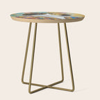 Gustav Klimt Style Calico Cat with Elegant Designer Jacket Side Table Gallery Image 1
