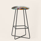 Gustav Klimt Style Calico Cat with Elegant Designer Jacket Stool Gallery Image 1