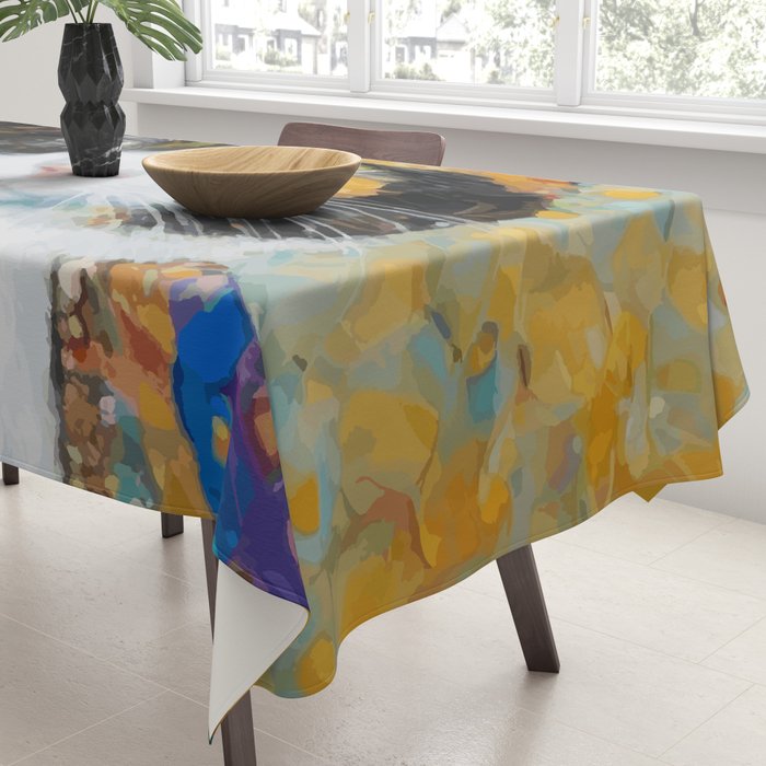 Gustav Klimt Style Calico Cat with Elegant Designer Jacket Tablecloth Gallery Image 3